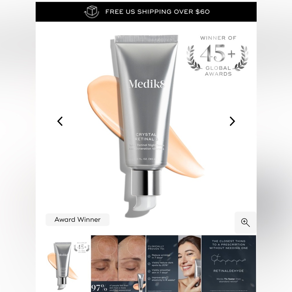 Brand New! unopened Medik8 Crystal Retinal 6 Night Serum